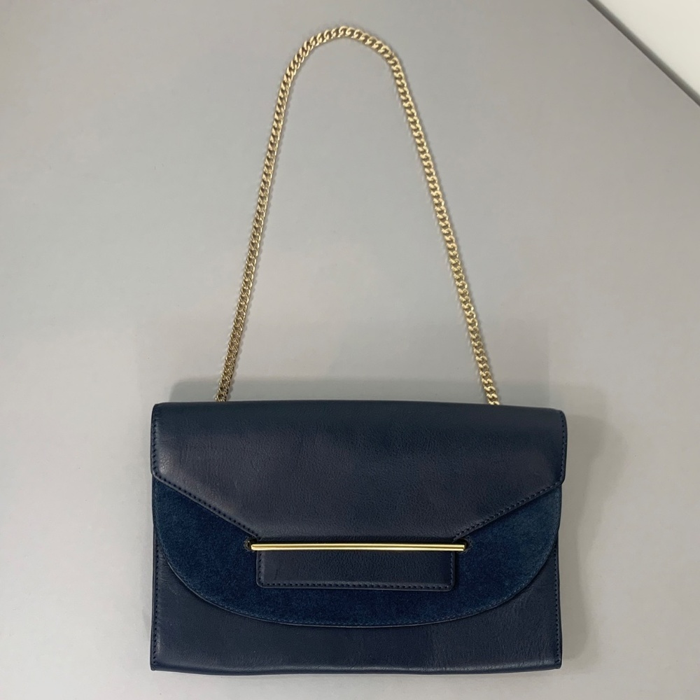 Vince Camuto Convertible Clutch / Purse with Gold Chain Shoulder Strap
